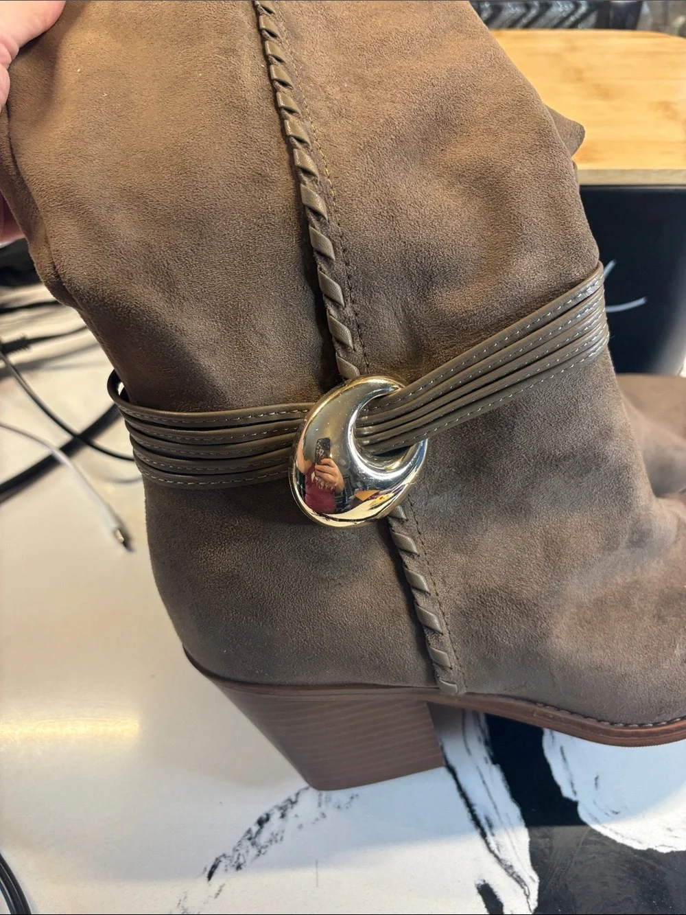 Universal Thread Dark Brown Suede Over-the-Knee Pointed Boots